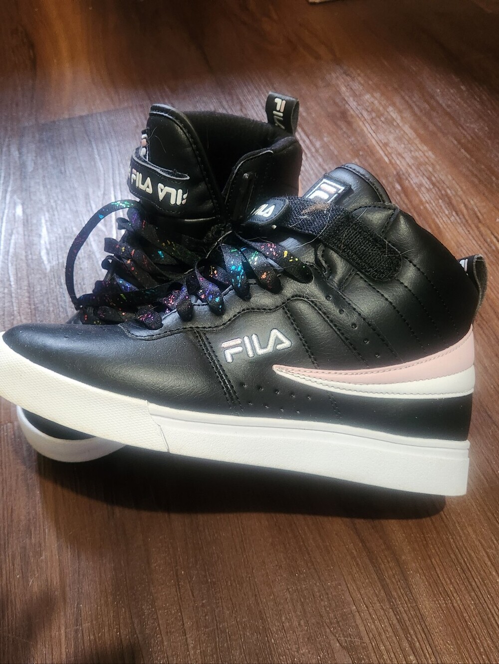 Fila Black and White High-Top Sneakers